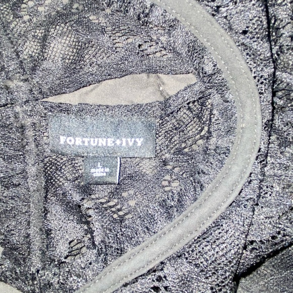 Fortune and Ivy black lace tank top - Picture 3 of 5